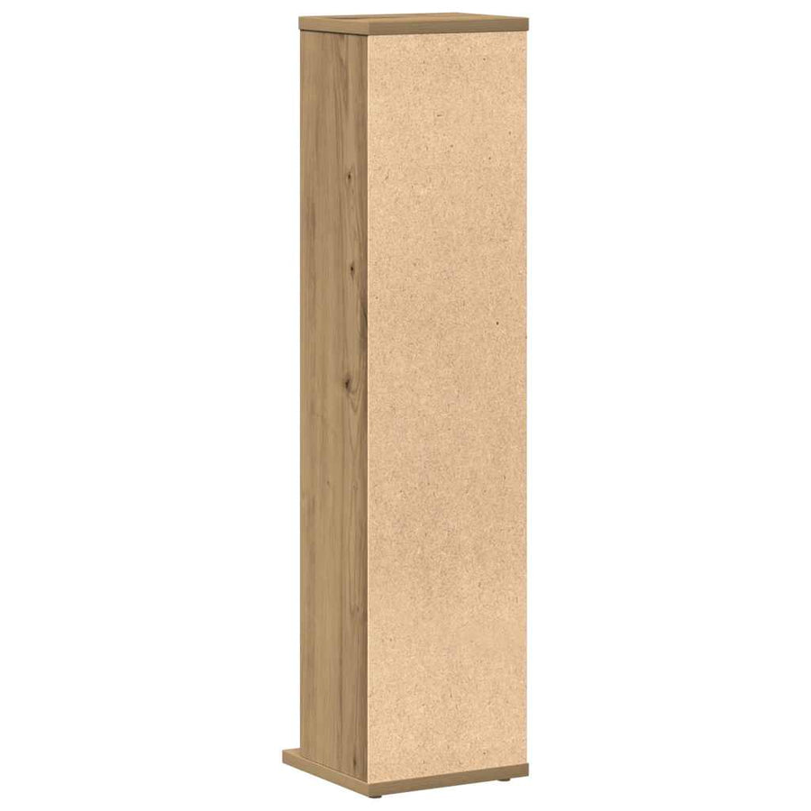 Cd-kast 21x20x88 cm bewerkt hout artisanaal eikenkleurig