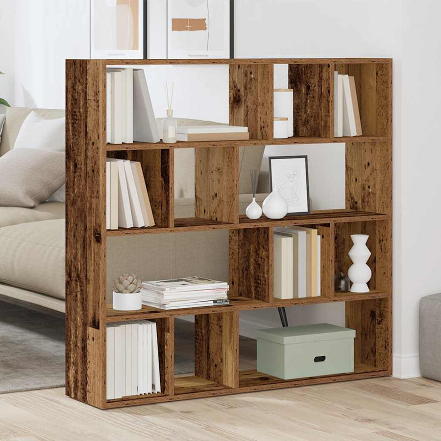 Boekenkast/kamerscherm 105x24x102 cm oud houtkleurig