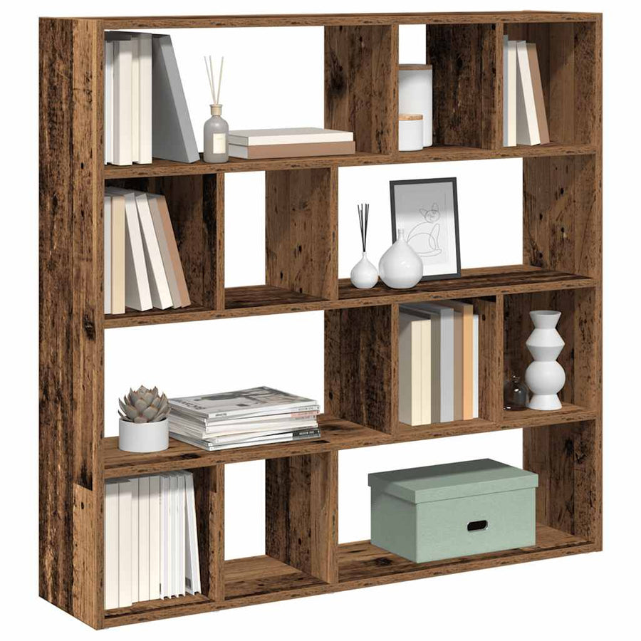 Boekenkast/kamerscherm 105x24x102 cm oud houtkleurig