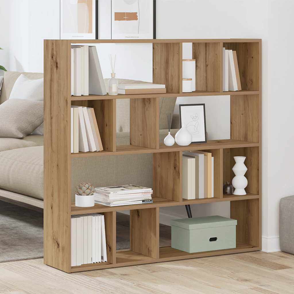 Boekenkast/kamerscherm 105x24x102 cm artisanaal eikenkleur