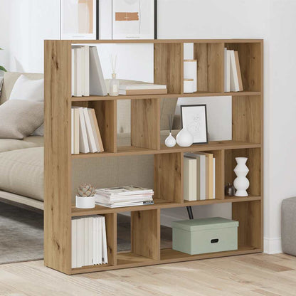 Boekenkast/kamerscherm 105x24x102 cm artisanaal eikenkleur