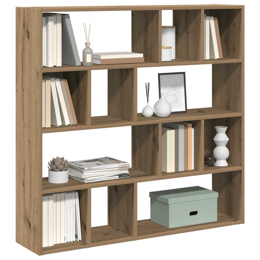 Boekenkast/kamerscherm 105x24x102 cm artisanaal eikenkleur