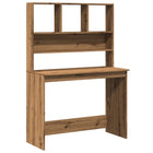 Desk with shelves 102x45x148 cm treated wood artisanal oak