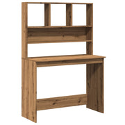 Bureau met schappen 102x45x148 cm bewerkt hout eiken