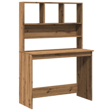 Bureau met schappen 102x45x148 cm bewerkt hout artisanaal eiken