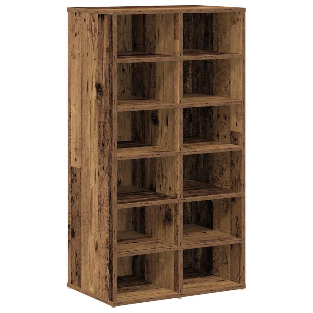Schoenenrek 54x34x100,5 cm bewerkt hout oud houtkleurig