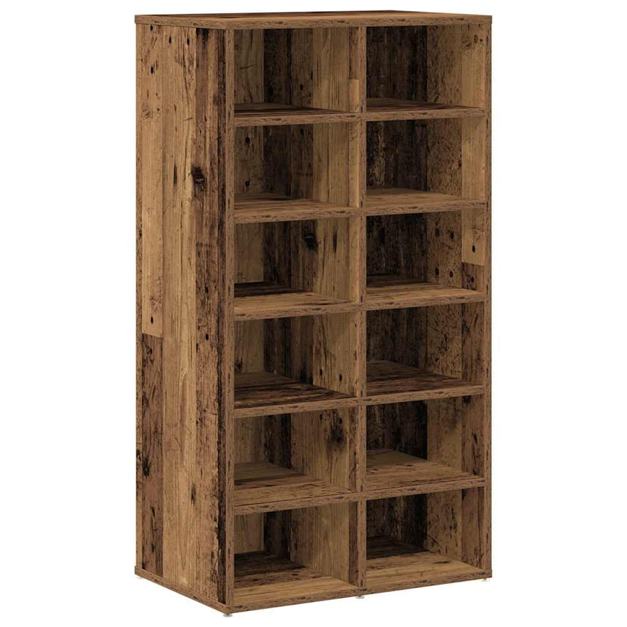 Schoenenrek 54x34x100,5 cm bewerkt hout oud houtkleurig