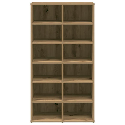 Schoenenrek 54x34x100,5 cm bewerkt hout artisanaal eikenkleur