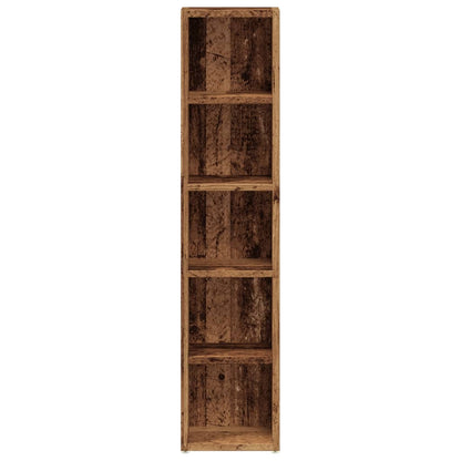 Cd-kasten 2 st 21x16x93,5 bewerkt hout oud houtkleurig