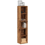 Cd-kasten 2 stuks 21x16x93,5 cm bewerkt hout oud houtkleurig
