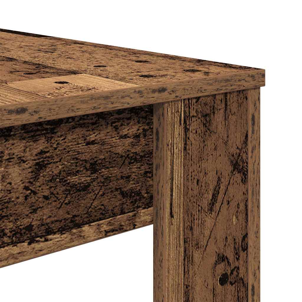 Eettafel 120x60x76 cm bewerkt hout oud houtkleurig