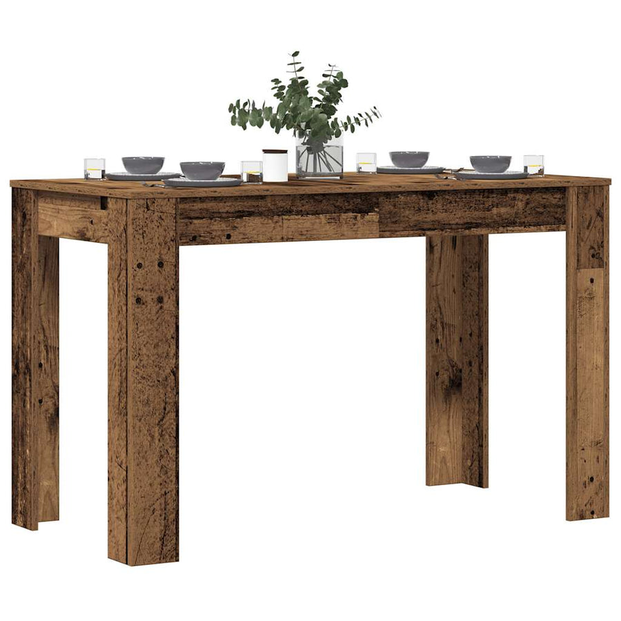 Eettafel 120x60x76 cm bewerkt hout oud houtkleurig