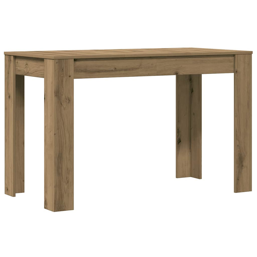 Eettafel 120x60x76 cm bewerkt hout artisanaal eikenkleur