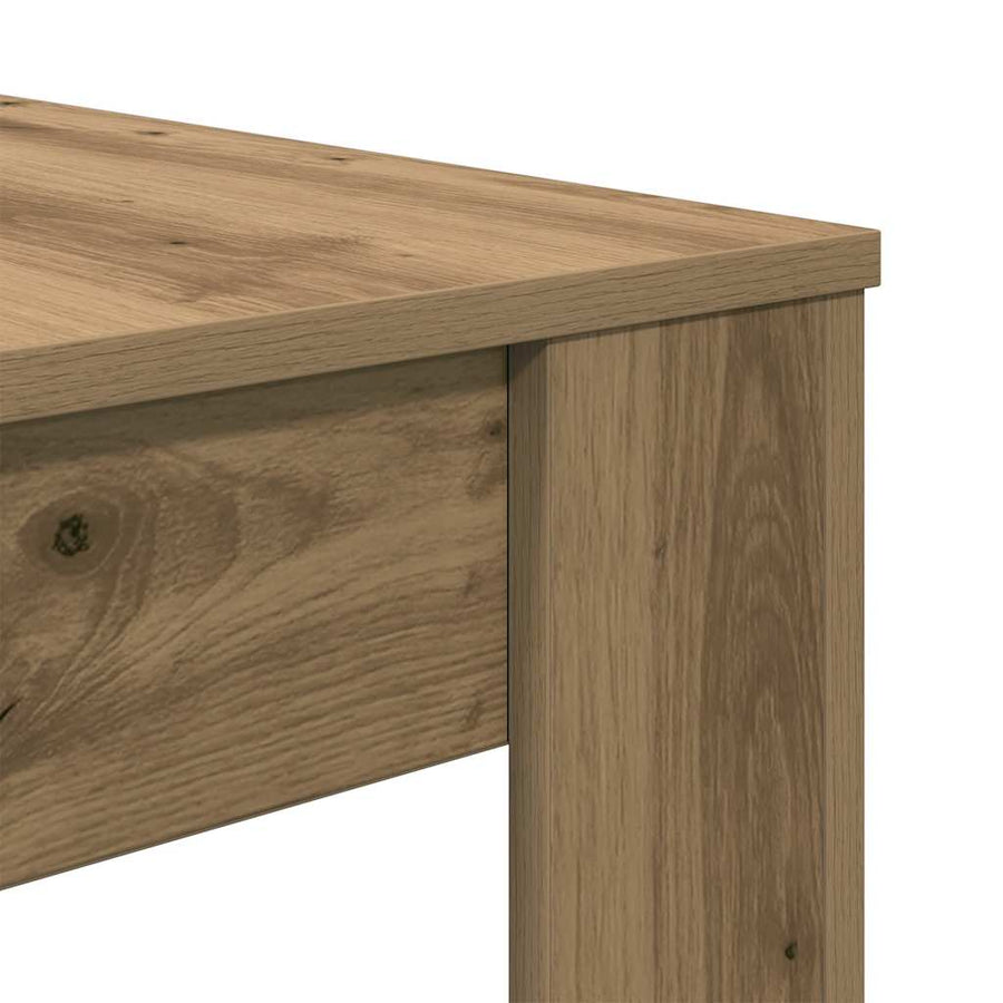 Eettafel 120x60x76 cm bewerkt hout artisanaal eikenkleur