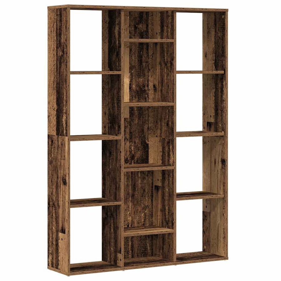 Kamerscherm/boekenkast 100x24x140 cm bewerkt hout oud hout