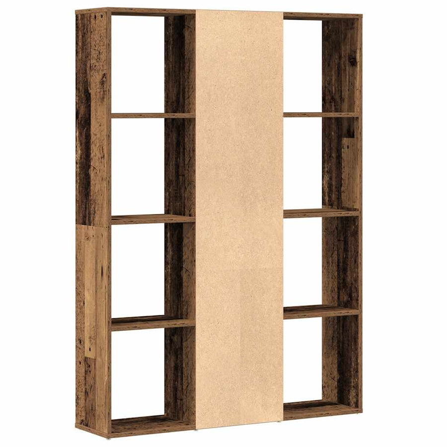 Kamerscherm/boekenkast 100x24x140 cm bewerkt hout oud hout