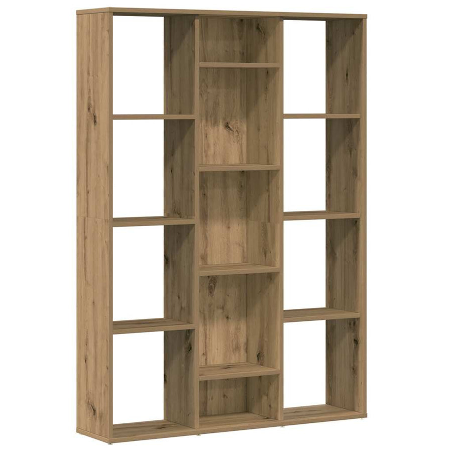 Kamerscherm/boekenkast 100x24x140 cm bewerkt hout eikenkleurig