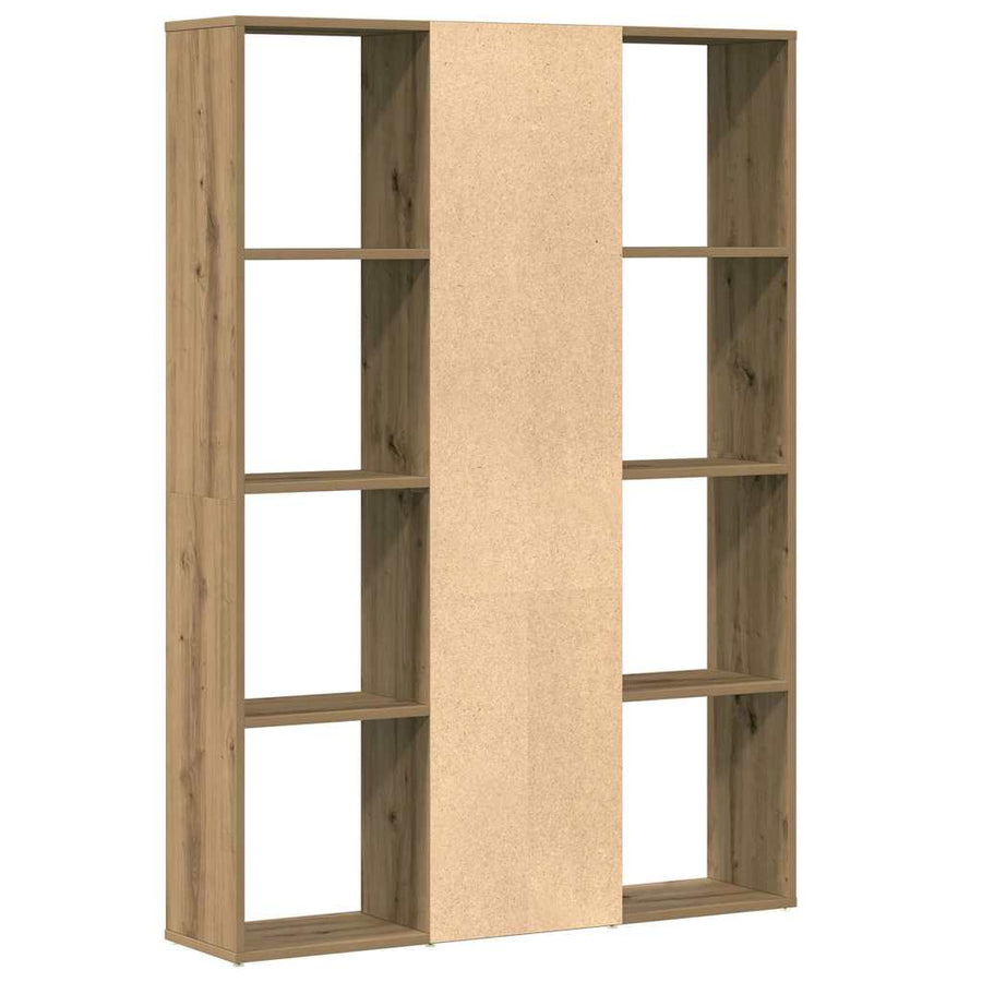 Kamerscherm/boekenkast 100x24x140 cm bewerkt hout eikenkleurig