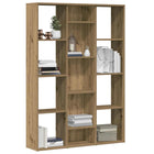 Kamerscherm boekenkast 100x24x140 cm bewerkt hout eikenkleurig