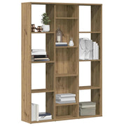 Kamerscherm boekenkast 100x24x140 cm bewerkt hout eikenkleurig