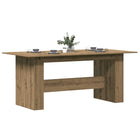 Eettafel 180x90x76 cm bewerkt hout eikenkleur