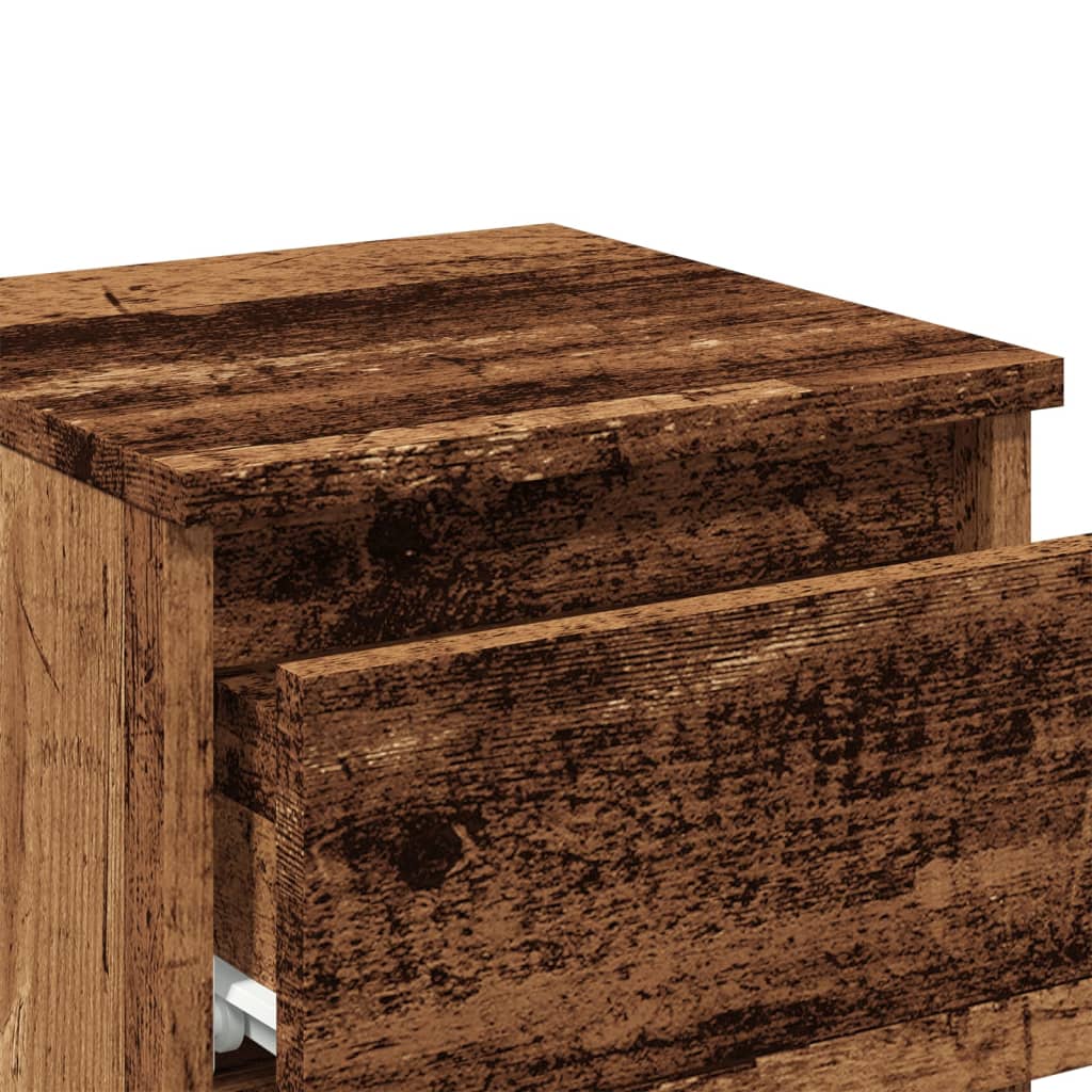 Nachtkastjes 2 st 30x30x40 cm bewerkt hout oud houtkleurig