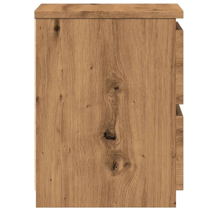 Nachtkastje 30x30x40 cm bewerkt hout artisanaal eikenkleurig
