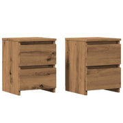 Nachtkastjes 2 st 30x30x40 cm bewerkt hout eikenkleur