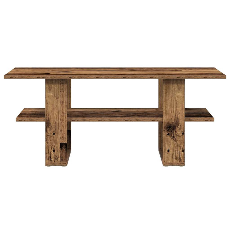 Salontafel 102x55x42 cm bewerkt hout oud houtkleurig