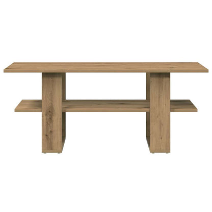 Salontafel 102x55x42 cm bewerkt hout artisanaal eikenkleur