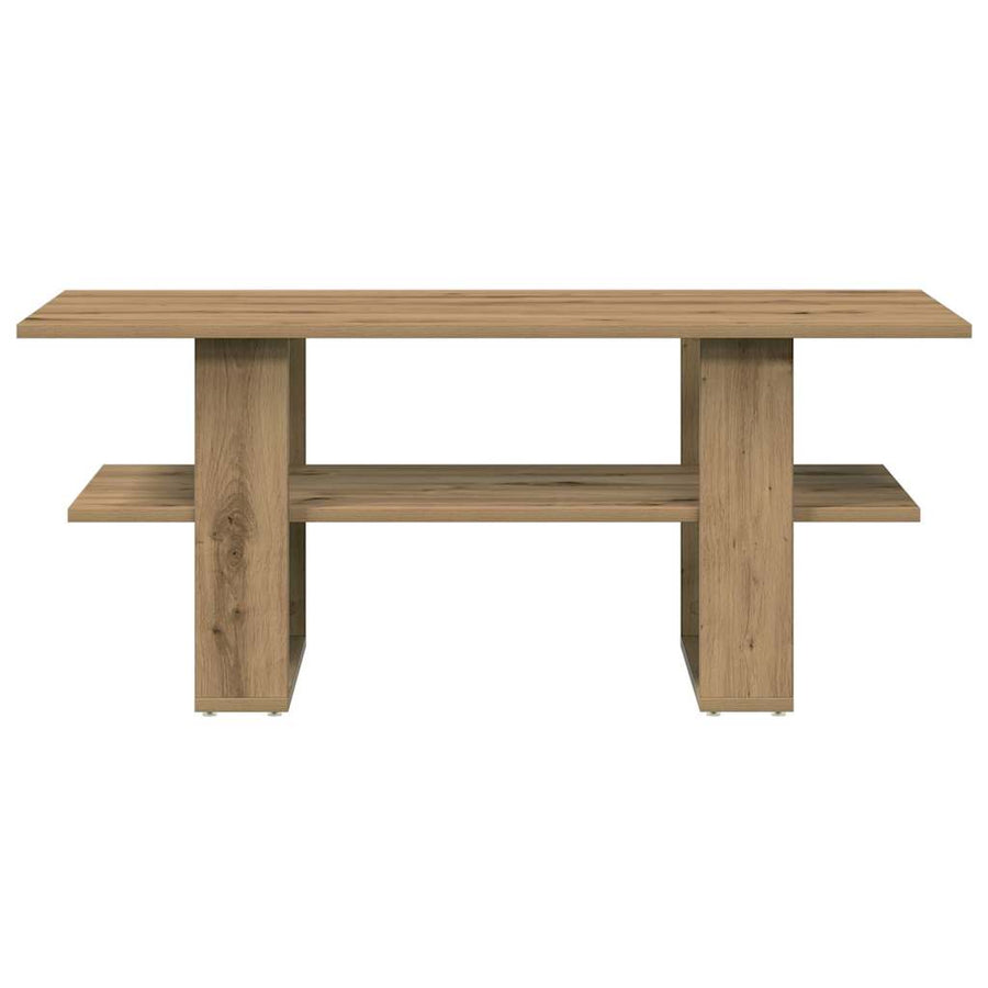 Salontafel 102x55x42 cm bewerkt hout artisanaal eikenkleur