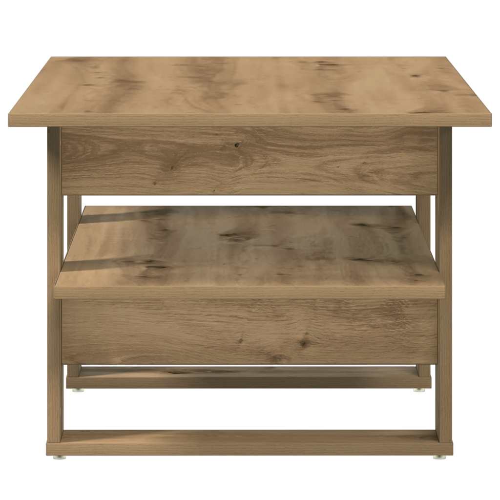 Salontafel 102x55x42 cm bewerkt hout artisanaal eikenkleur