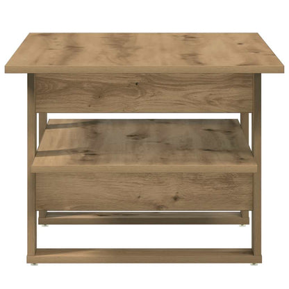 Salontafel 102x55x42 cm bewerkt hout artisanaal eikenkleur