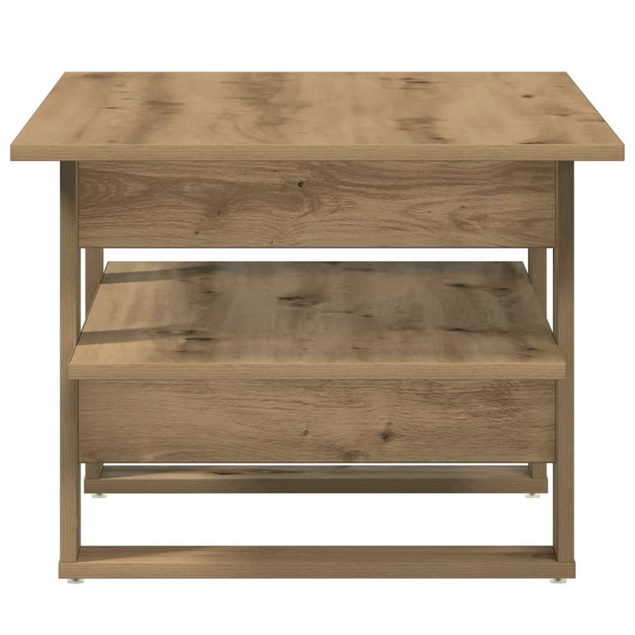 Salontafel 102x55x42 cm bewerkt hout artisanaal eikenkleur