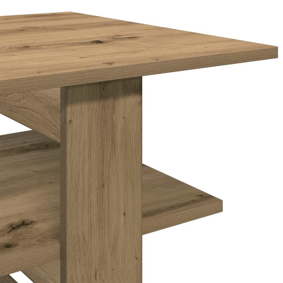 Salontafel 102x55x42 cm bewerkt hout artisanaal eikenkleur