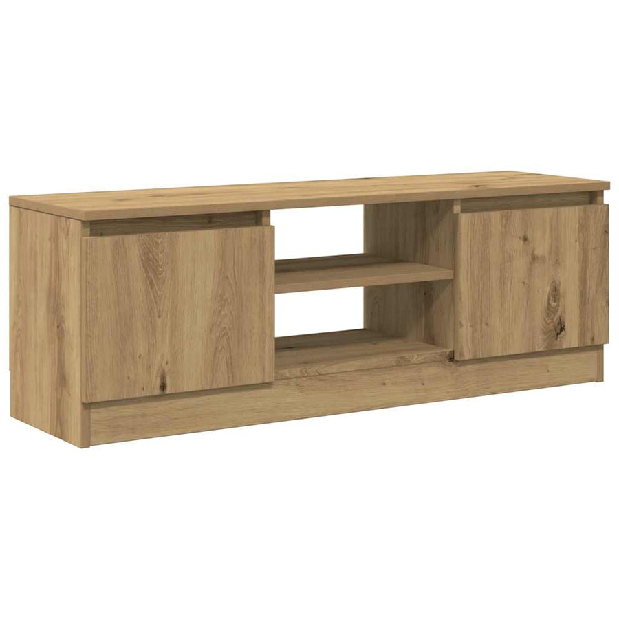 Tv-meubel 102x30x36 cm bewerkt hout artisanaal eikenkleur