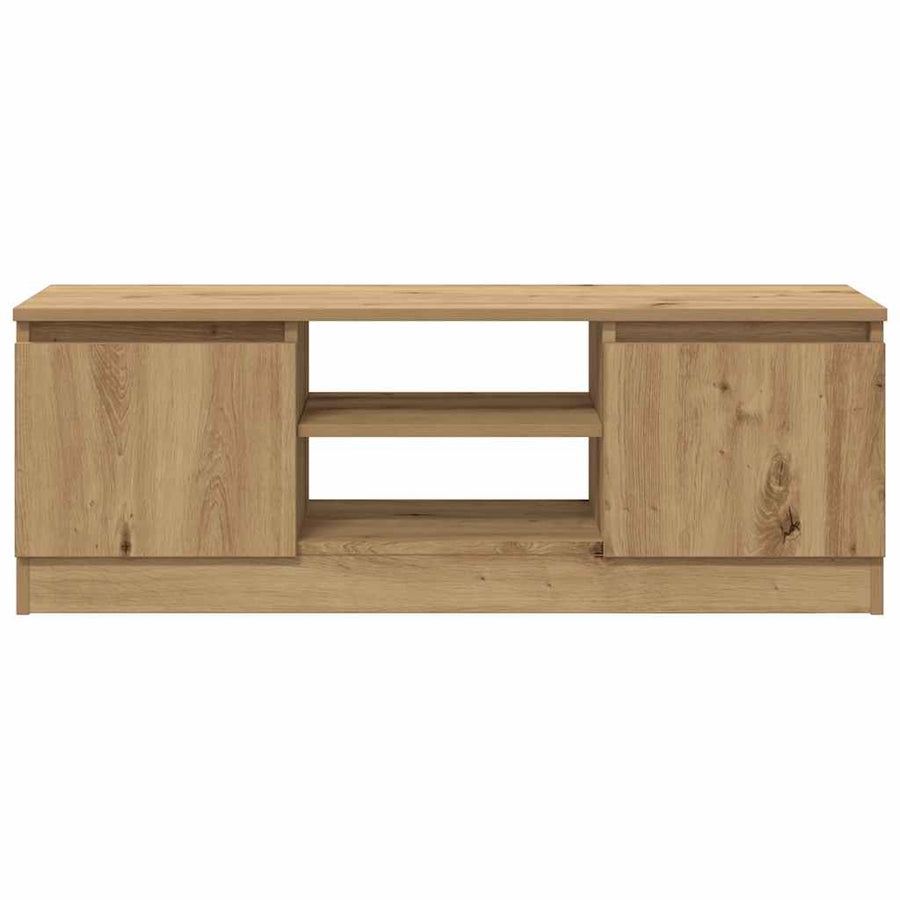 Tv-meubel 102x30x36 cm bewerkt hout artisanaal eikenkleur