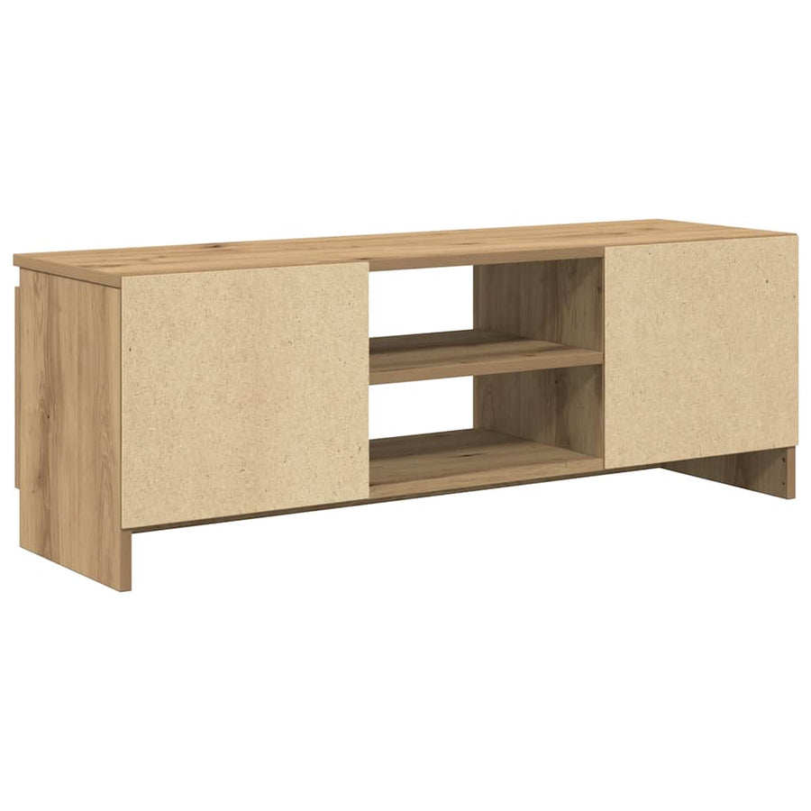 Tv-meubel 102x30x36 cm bewerkt hout artisanaal eikenkleur