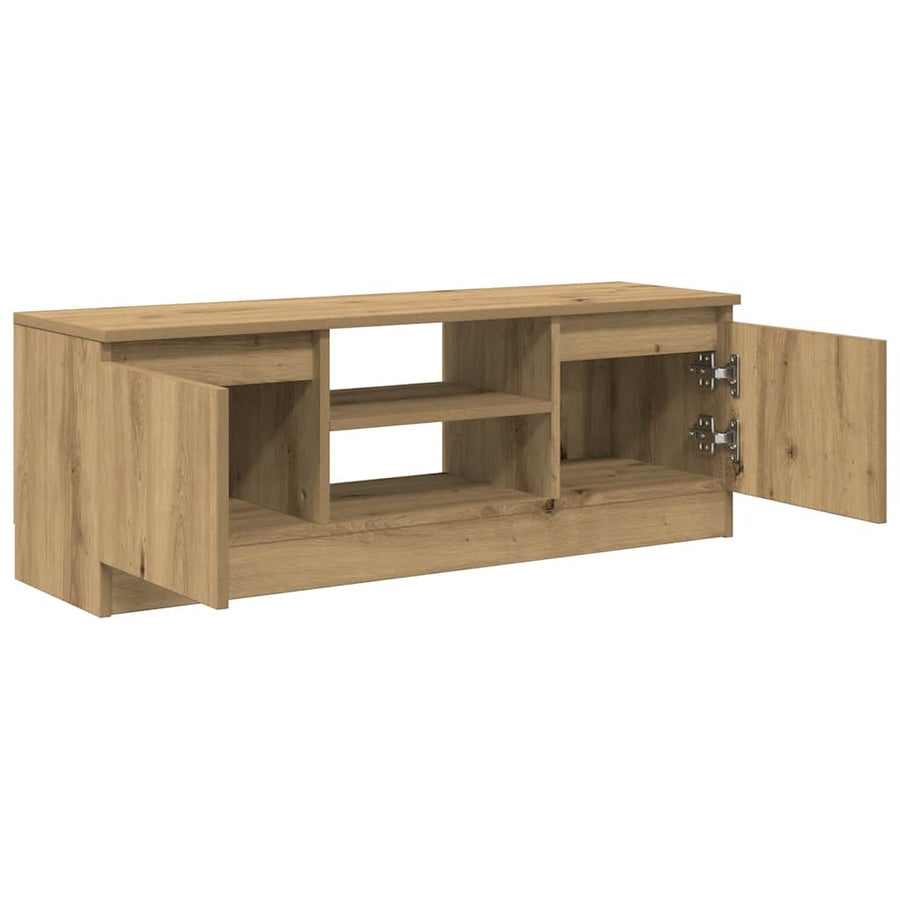 Tv-meubel 102x30x36 cm bewerkt hout artisanaal eikenkleur