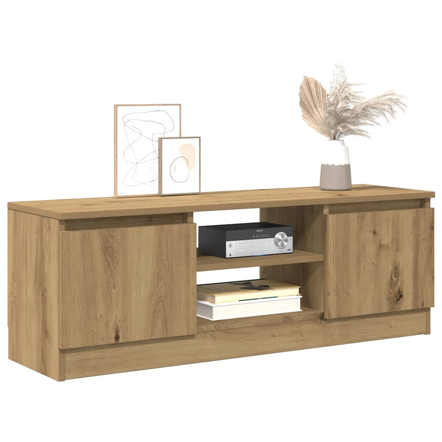 Tv-meubel 102x30x36 cm bewerkt hout artisanaal eikenkleur