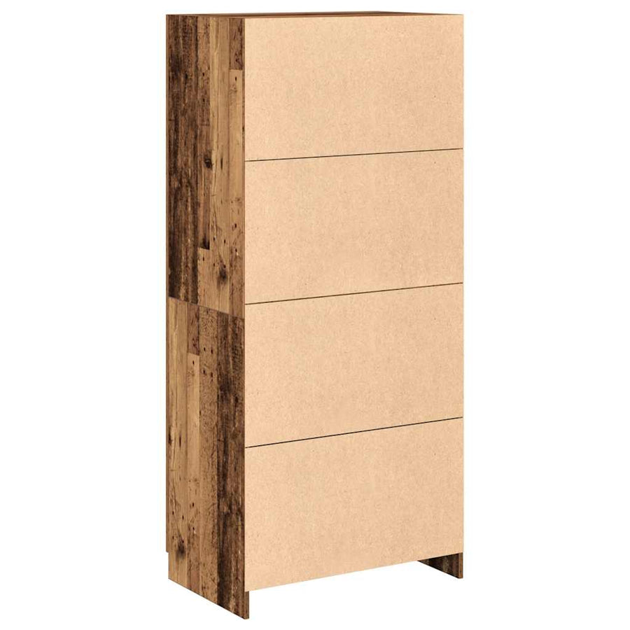 Kledingkast 80x52x180 cm bewerkt hout oud houtkleurig