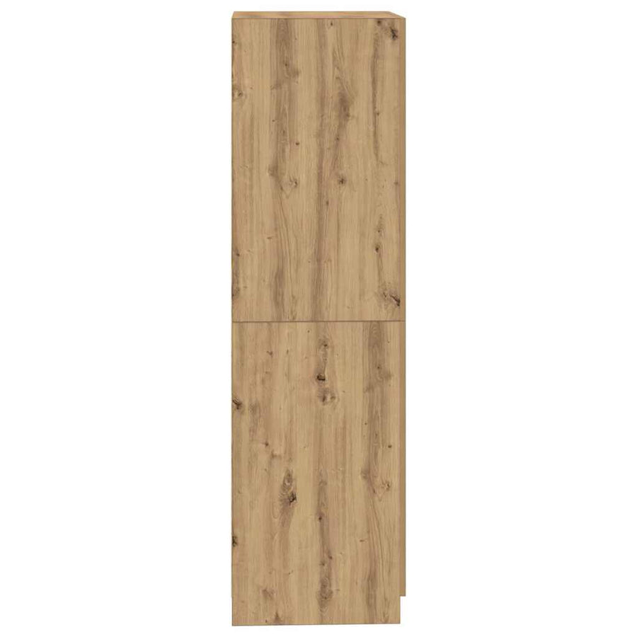 Kledingkast 80x52x180 cm bewerkt hout artisanaal eikenkleurig