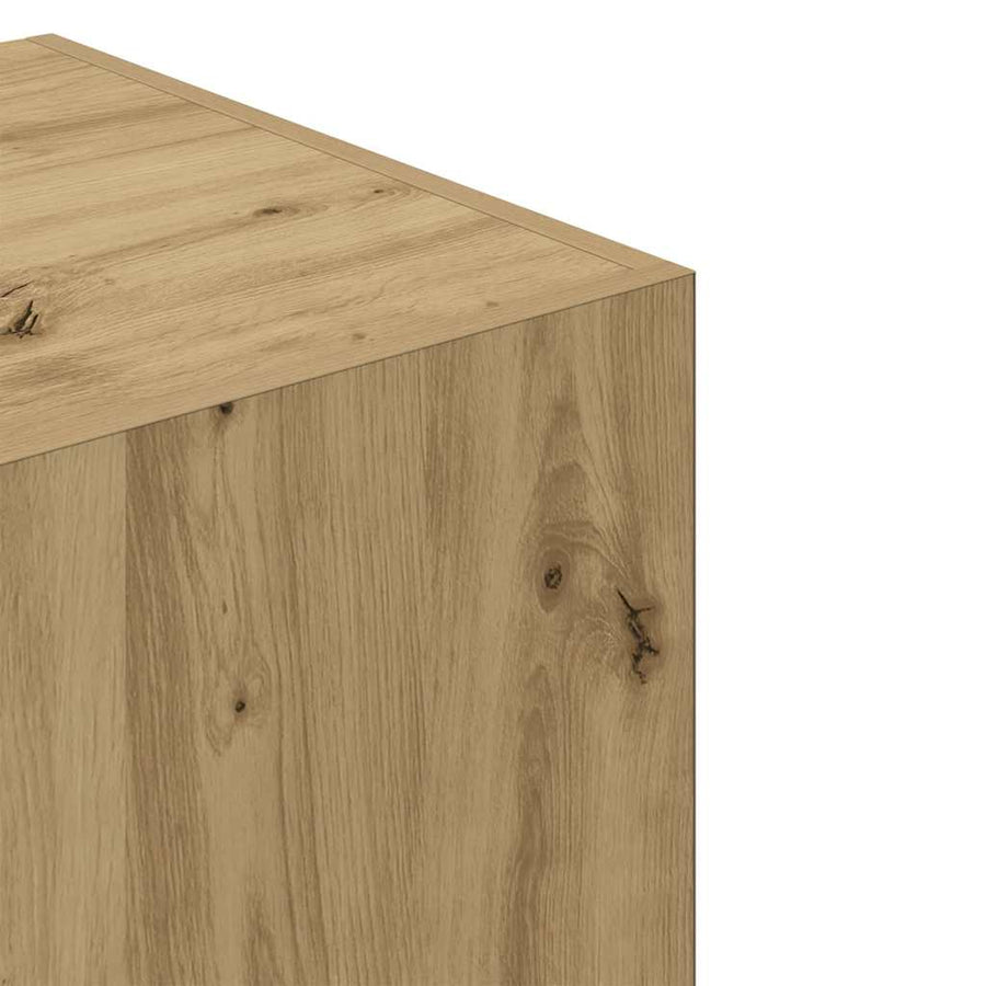 Kledingkast 80x52x180 cm bewerkt hout artisanaal eikenkleurig