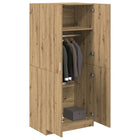 Kledingkast 80x52x180 cm bewerkt hout eikenkleurig