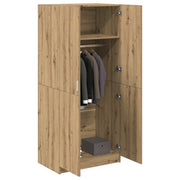 Kledingkast 80x52x180 cm bewerkt hout eikenkleurig