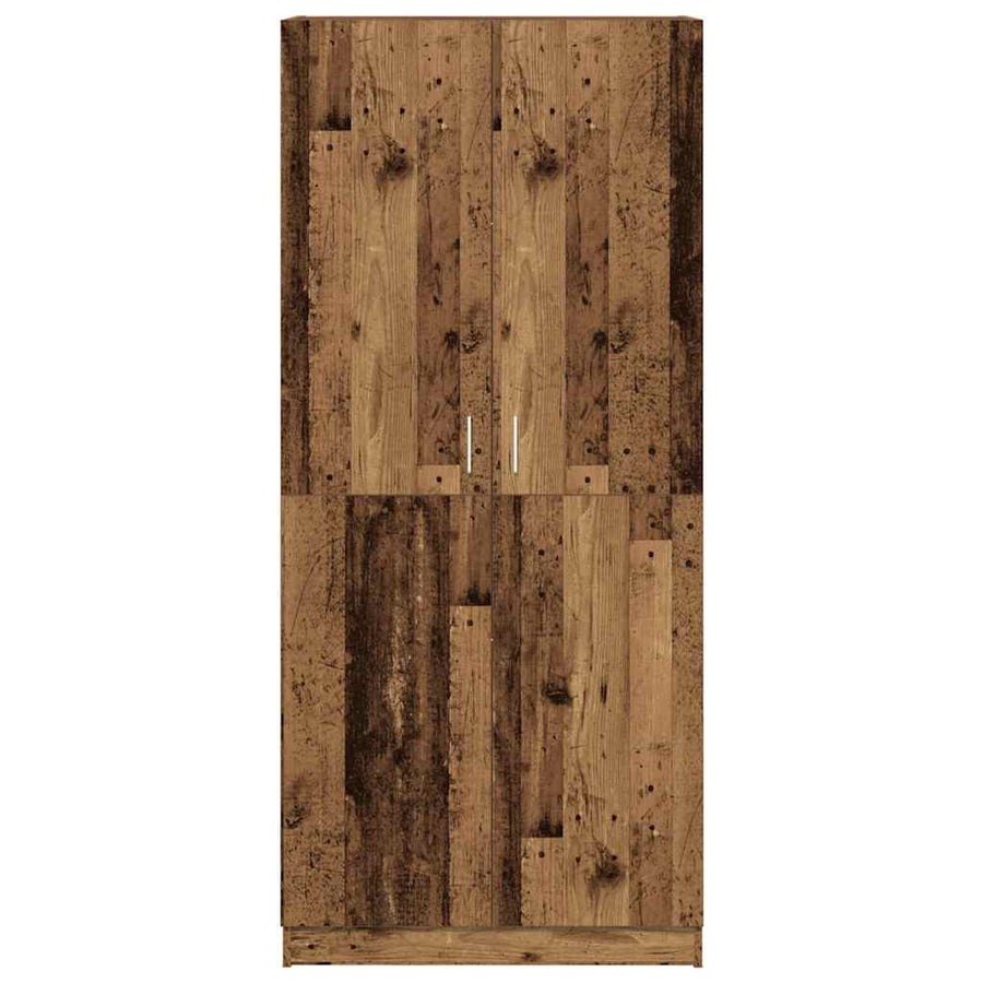 Kledingkast 90x52x200 cm bewerkt hout oud houtkleurig