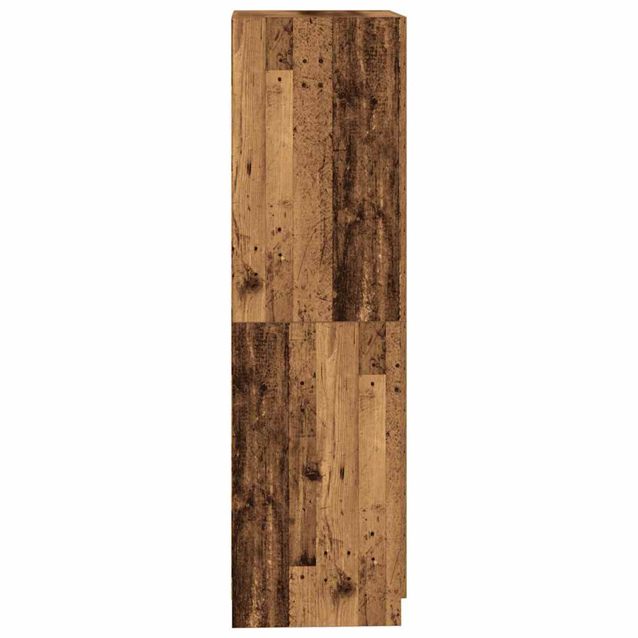Kledingkast 90x52x200 cm bewerkt hout oud houtkleurig