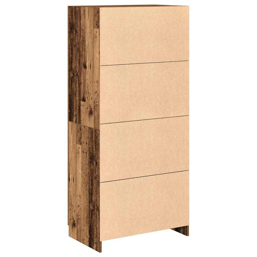 Kledingkast 90x52x200 cm bewerkt hout oud houtkleurig