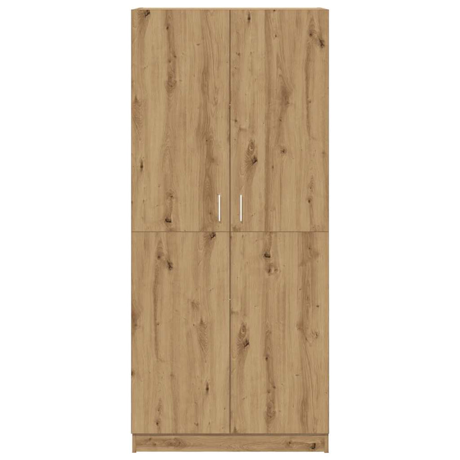 Kledingkast 90x52x200 cm bewerkt hout artisanaal eikenkleur