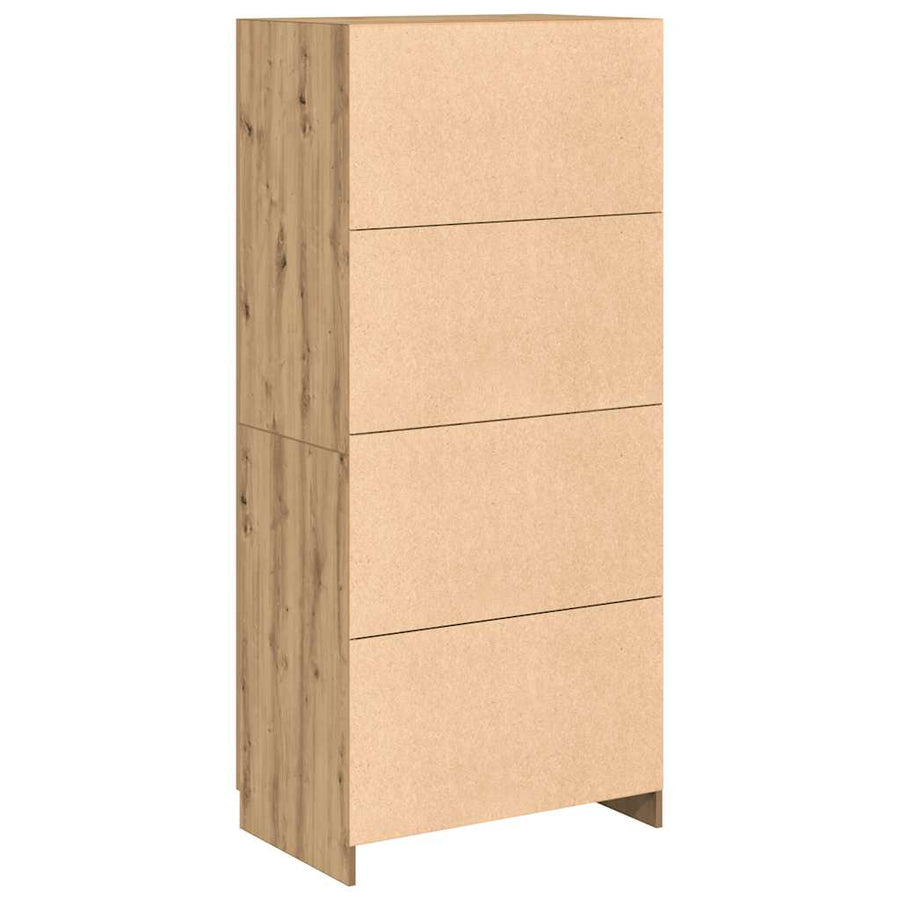 Kledingkast 90x52x200 cm bewerkt hout artisanaal eikenkleur